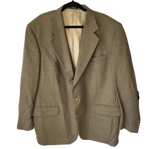 Stafford Options Beige Gray 3 Buttons Suit Blazer Spot Coat Jacket Mens 46R